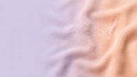 Soft pastel fabric texture with gentle waves and folds in lavender and peach tones, suitable for backgrounds, textile design, and cosmetic product presentations.