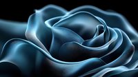 Ethereal blue rose petals in dramatic macro photography with soft curves and delicate textures creating an abstract floral art composition against dark background.