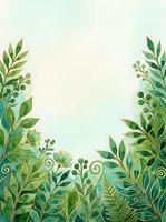 Watercolor botanical frame with green foliage, leaves and branches arranged on cream background, isolated design element suitable for invitations, greeting cards and web graphics.