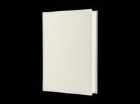 Blank hardcover book mockup isolated on transparent background, ready for design use in print on demand, stickers, clipart, and T-shirt projects.