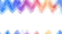 Watercolor chevron border with gradient colors transitioning from blue through purple, pink, and orange on white background, isolated for design use.