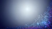 Abstract digital circuit board background with glowing blue and purple electronic pathways and bright central light for technology presentations.