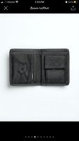 Gray fabric wallet with multiple card slots and coin compartment, displayed open on white background. Suitable for fashion, retail, and e-commerce design.