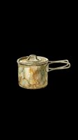 Vintage brass cooking pot with lid and handle isolated on transparent background, ready for t-shirt design, clipart, stickers, and print-on-demand products.