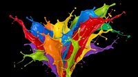 Vibrant multicolored paint splash with dynamic liquid drops and splatter effects isolated on transparent background. Ready for t-shirt designs, clipart, stickers, sublimation, and print-on-demand products.