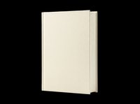 Blank hardcover book mockup isolated on transparent background, ready for cover design, print on demand, stickers, clipart, and t-shirt design use.