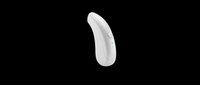 White behind-the-ear hearing aid isolated on transparent background, ready for medical clipart, health product design, print on demand, stickers, and t-shirt use.