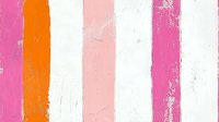 Colorful vertical stripes in pink, orange, and white with distressed, weathered texture on wooden surface. Suitable for backgrounds and design projects.