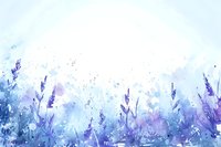 Watercolor lavender field with purple and blue flowers fading into white background, suitable for backgrounds, wallpapers, greeting cards, and design projects.