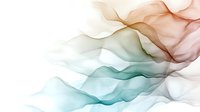 Ethereal flowing waves in soft pastel colors of mint green, coral pink and white create gentle abstract curves and transparent layers on light background.