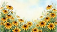 Watercolor yellow daisy flowers frame border with green leaves on soft pastel background for greeting cards, invitations and botanical design projects.