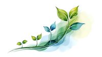 Green plant sprouts with flowing leaves on transparent background. Eco-friendly growth concept for environmental design, sustainability projects and nature themes.