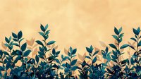Silhouette of teal blue plants against a warm beige background, creating a minimalist botanical scene for nature-themed designs.