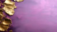 Luxurious gold leaf fragments on purple background with artistic torn edges create elegant abstract composition for luxury branding and high-end design projects.