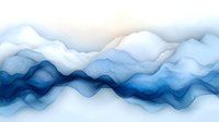 Flowing abstract blue watercolor waves create dynamic layered pattern with white negative space, suitable for modern minimalist design backgrounds.