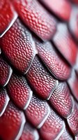 Extreme close-up of red snake scales showing detailed texture and pattern. Natural reptile skin macro photography reveals intricate overlapping design and surface structure.