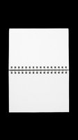 Blank spiral notebook with metal binding isolated on transparent background, ready for t-shirt design, stickers, sublimation, print-on-demand products and clipart applications.