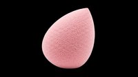 Pink makeup sponge isolated on transparent background, ready for beauty product design, t-shirt graphics, clipart, stickers, and print-on-demand applications.