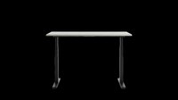 Minimalist desk with gray top and black metal legs, isolated on transparent background. Ready for interior design, furniture mockups, clipart, and digital design projects.