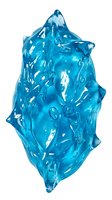 Translucent blue gel or resin form with organic, flowing texture and glossy surface isolated on white background, suitable for design projects.