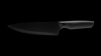 Black chef knife isolated on transparent background, ready for t-shirt design, stickers, clipart, print on demand, and sublimation projects.