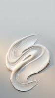 White cream cosmetic texture smear with smooth swirls on neutral background for skincare and beauty product applications.