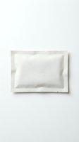 Blank white sachet packet mockup isolated on white background for product packaging design and branding presentation.