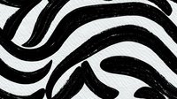 Abstract black and white wavy pattern with bold curved lines creating dynamic movement on textured paper background.