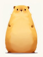 Adorable chubby hamster character with round body and tiny features on white isolated background, suitable for children's book illustrations and merchandise design.
