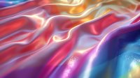 Vibrant flowing abstract background with smooth liquid waves in pink, purple, blue and orange colors creating dynamic motion and luminous effects.