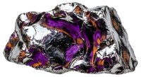 Iridescent bismuth crystal specimen displaying rainbow metallic colors with geometric stepped formations on white background isolated for design use.