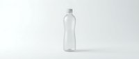Clear plastic water bottle with white cap isolated on white background for product mockup and packaging design.