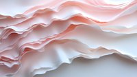 Soft pink layered waves create gentle abstract curves and folds against white background, evoking flowing fabric or paper art with delicate light and shadow play.