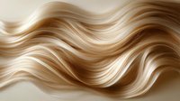 Flowing blonde hair waves with smooth curves and highlights, creating elegant movement pattern for beauty and salon advertising.