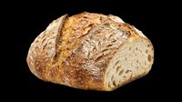 Rustic artisan bread loaf with golden crust, isolated on transparent background, ready for food menus, stickers, t-shirt design, print on demand, and clipart use.