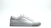 White leather sneaker with laces on clean background for fashion and footwear design projects.