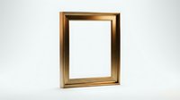 Golden picture frame with empty white space isolated on white background, perfect for mockup, art display, and interior design projects.