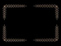 Elegant golden leaf border frame on black background for luxury invitations, certificates, wedding cards and premium design projects.