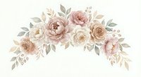 Watercolor floral arch with blush pink roses and eucalyptus leaves on transparent background for wedding invitations and romantic design projects.