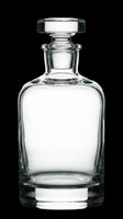 Clear glass decanter with stopper, isolated on transparent background, cut out and ready for use in stickers, print on demand, T-shirt design, and clipart projects.