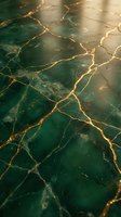 Luxurious emerald green marble surface with golden veins and intricate crackle patterns, creating an elegant textured backdrop suitable for interior design, luxury branding, and high-end product photography.