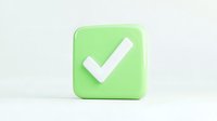 White checkmark on rounded square green button isolated on light background, minimalist design for apps and interface elements.