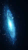 Spiral galaxy with glowing blue light and scattered stars against dark space background, suitable for astronomy, science, and cosmic design projects.