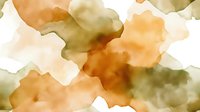 Soft watercolor abstract in earthy olive green and warm peach tones creates gentle organic shapes with flowing transitions, suitable for modern interior design.