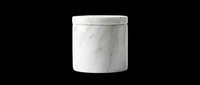 Marble textured cylindrical container with lid, isolated on transparent background, ready for product design, mockups, packaging templates, and print-on-demand applications.