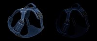 Dog harness set in navy blue and black, isolated on transparent background. Great for pet shop clipart, stickers, print on demand, and t-shirt design use.