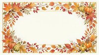 Autumn harvest frame with fall foliage, pumpkins, and seasonal botanicals forming decorative border on cream background for seasonal designs.
