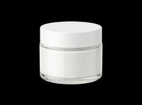 Cosmetic jar with white lid isolated on transparent background, ready for product design, packaging mockups, e-commerce, print-on-demand, and sublimation projects.