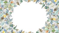 Autumn leaves border frame on white background with copy space for text, seasonal foliage design element for greeting cards and invitations.