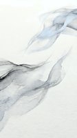 Abstract watercolor brushstrokes in soft gray and blue tones creating flowing organic shapes on white paper background for artistic design projects.